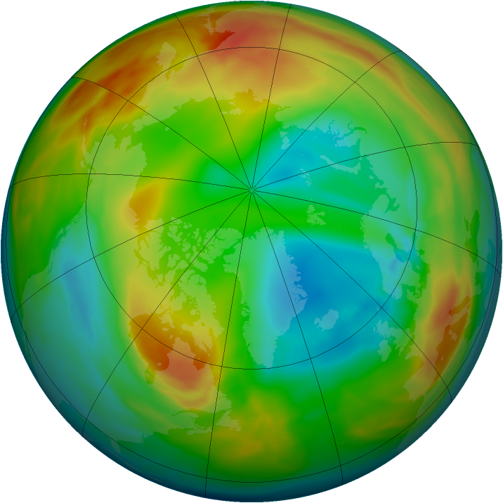 Arctic ozone map for 26 January 2005